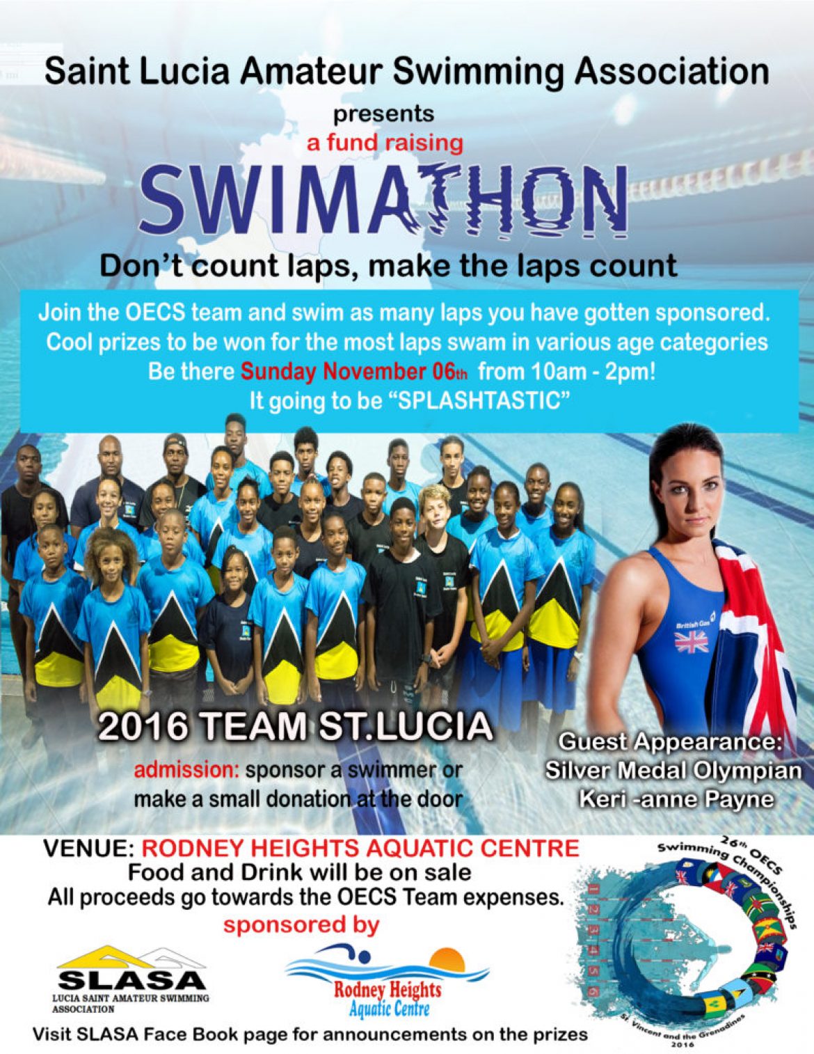 Swim-A-thon Resounding Success – OECS National Swim Team in Saint Vincent!